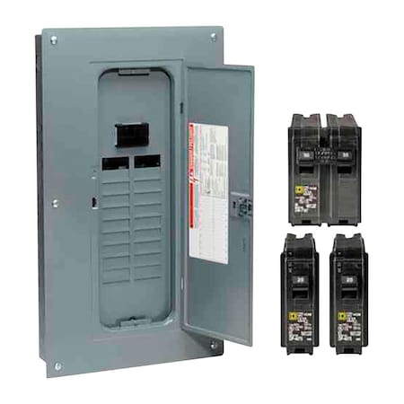 Square D Load Center, 20 Spaces, 100A, 120/240V AC, PoN Convertible Main Breaker, 1 Phase HOM2040M100PQCV